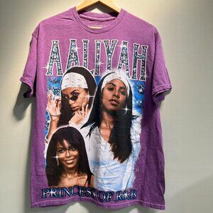 Aaliyah 100% Cotton Short Sleeve T Shirt Purple New Size‎ Medium